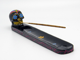 Black Day of the Dead Incense Burner